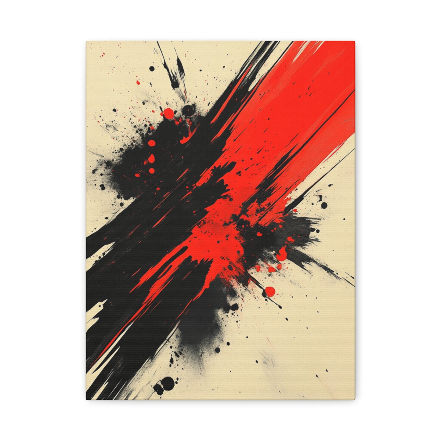 "Crimson Strike" - Premium Canvas Wall Art | Modern Abstract Gallery Print