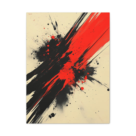 "Crimson Strike" - Premium Canvas Wall Art | Modern Abstract Gallery Print