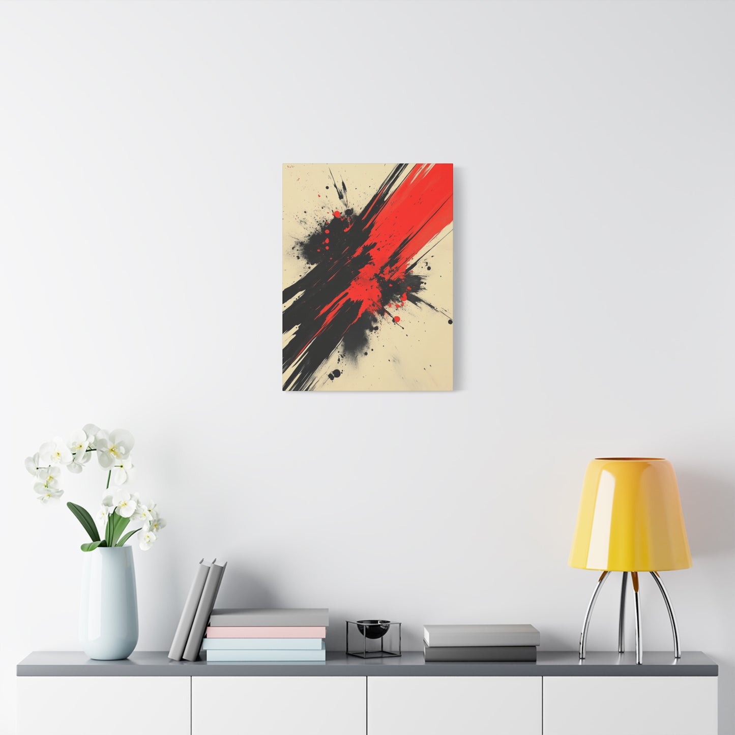 "Crimson Strike" - Premium Canvas Wall Art | Modern Abstract Gallery Print