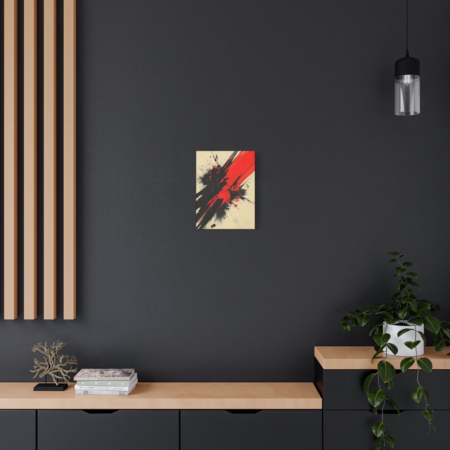 "Crimson Strike" - Premium Canvas Wall Art | Modern Abstract Gallery Print