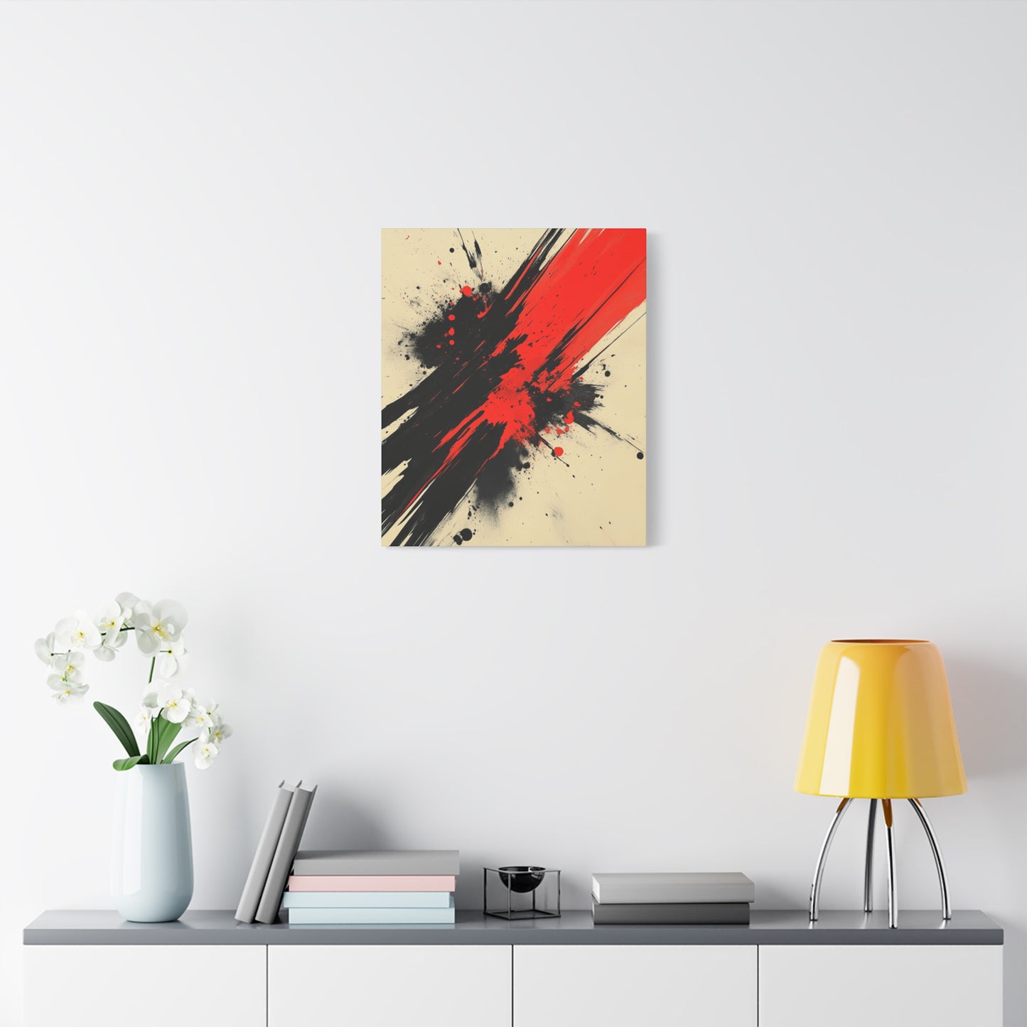 "Crimson Strike" - Premium Canvas Wall Art | Modern Abstract Gallery Print