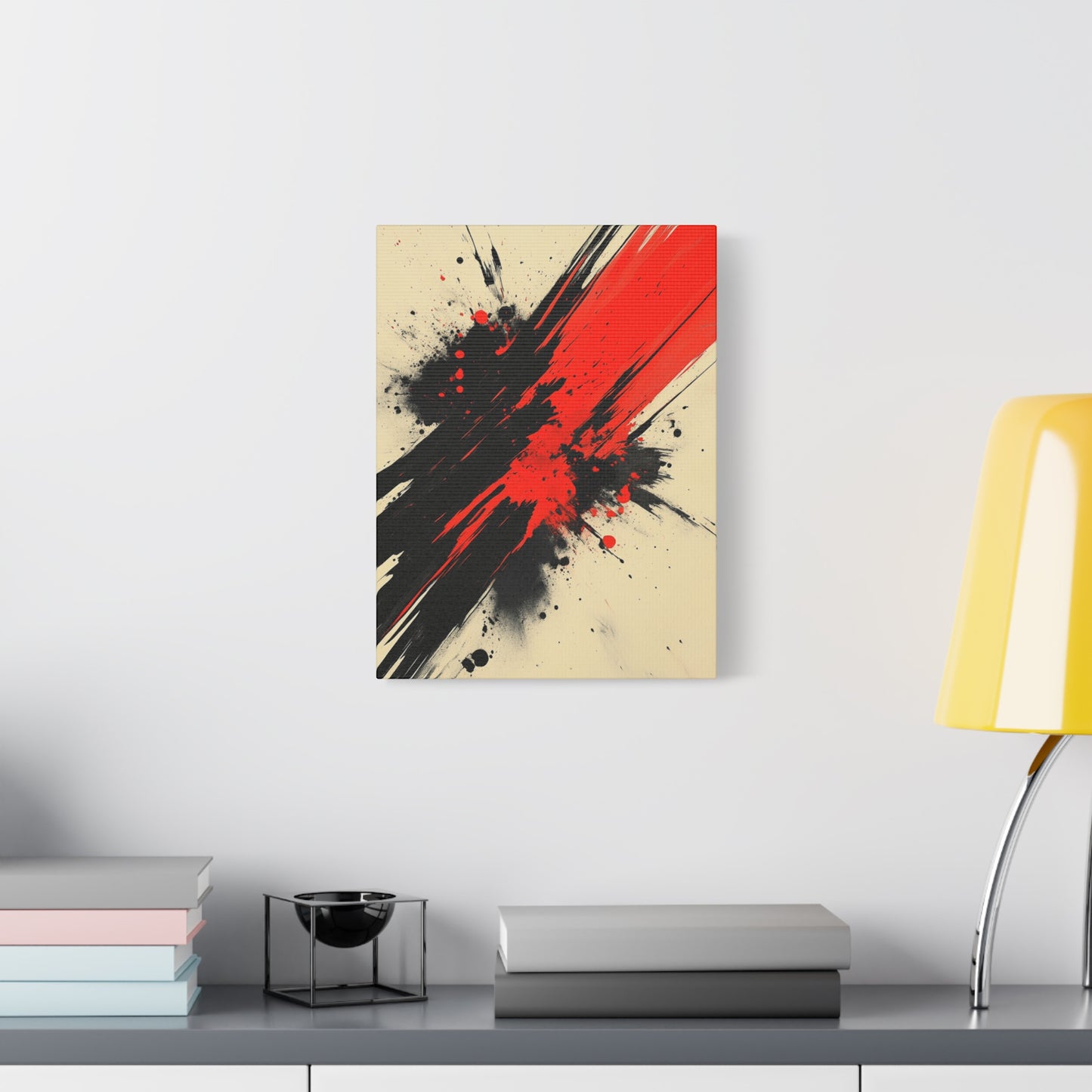 "Crimson Strike" - Premium Canvas Wall Art | Modern Abstract Gallery Print