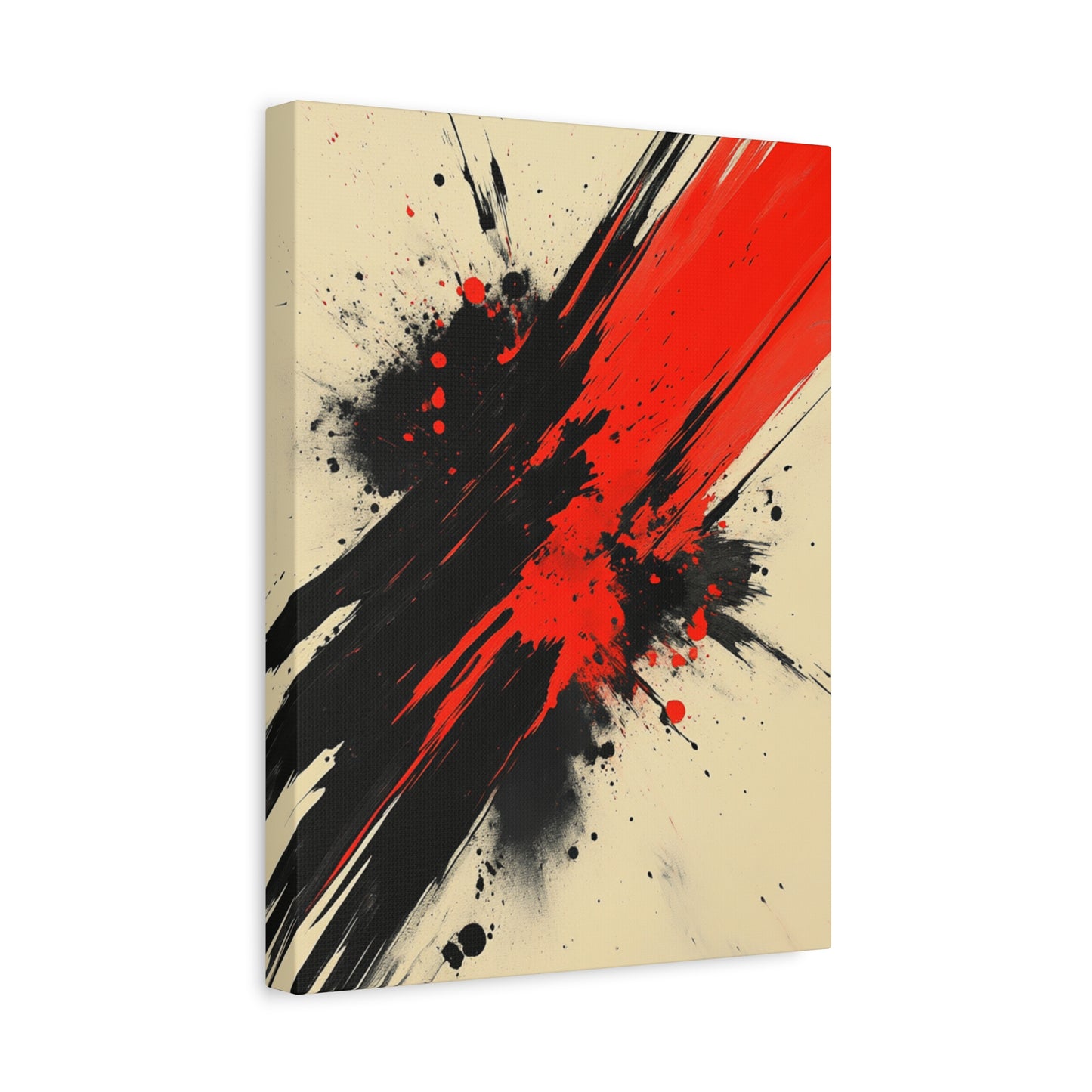 "Crimson Strike" - Premium Canvas Wall Art | Modern Abstract Gallery Print