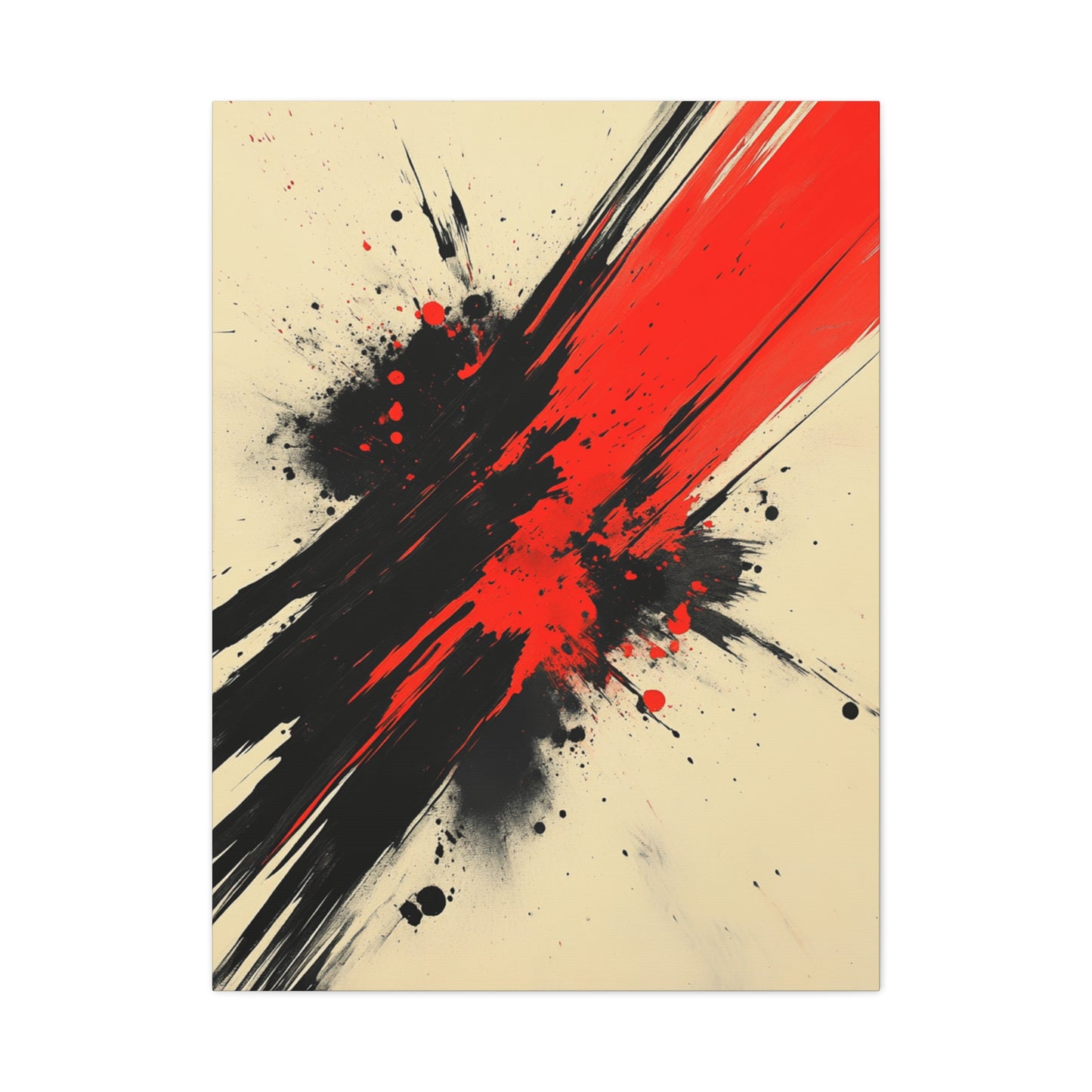 "Crimson Strike" - Premium Canvas Wall Art | Modern Abstract Gallery Print
