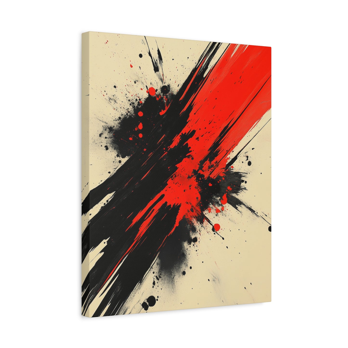 "Crimson Strike" - Premium Canvas Wall Art | Modern Abstract Gallery Print