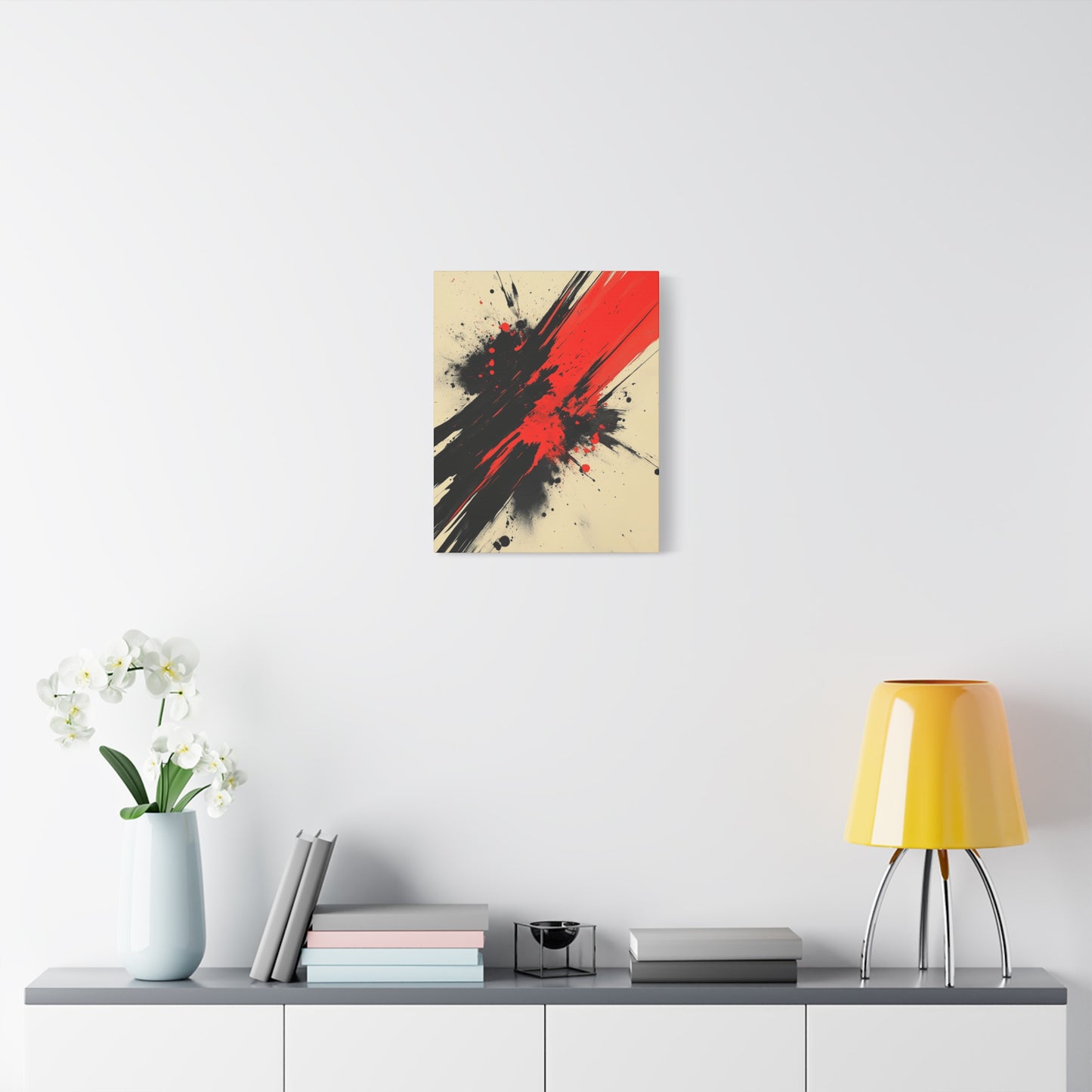 "Crimson Strike" - Premium Canvas Wall Art | Modern Abstract Gallery Print