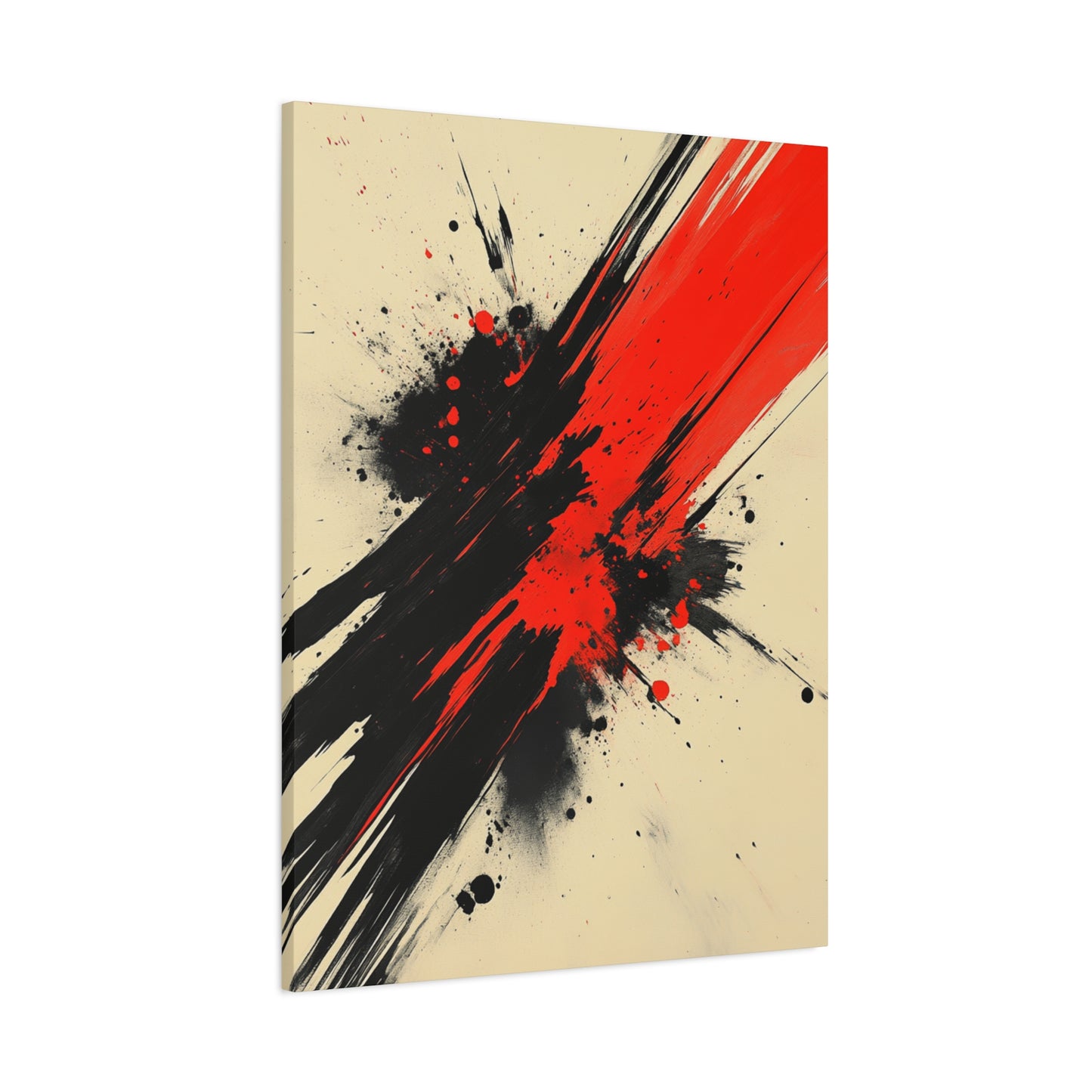 "Crimson Strike" - Premium Canvas Wall Art | Modern Abstract Gallery Print