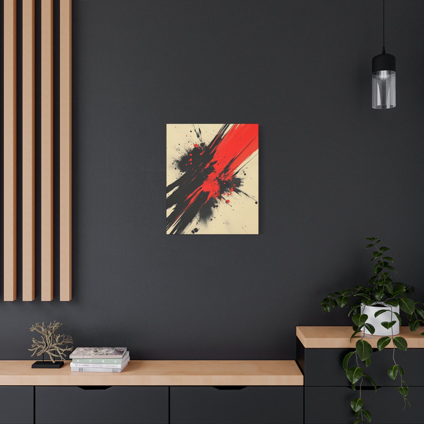 "Crimson Strike" - Premium Canvas Wall Art | Modern Abstract Gallery Print