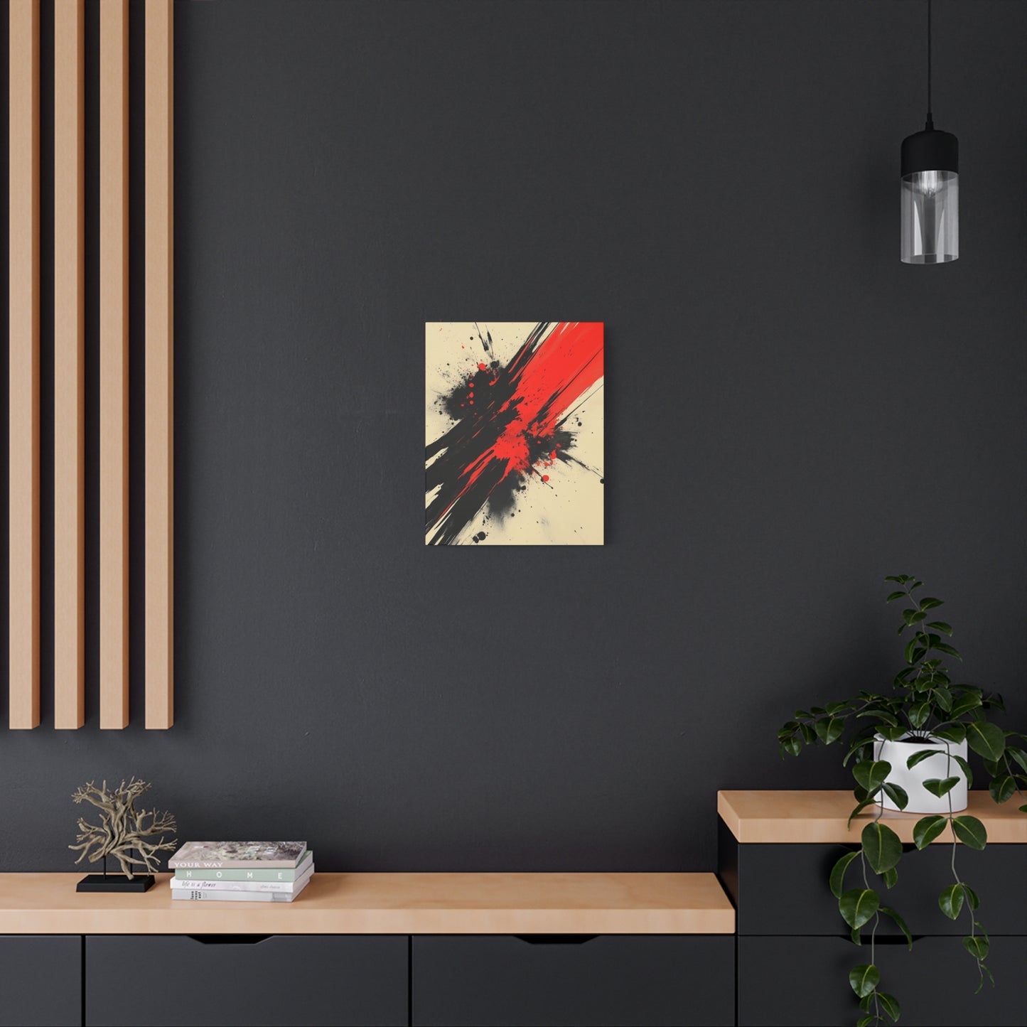 "Crimson Strike" - Premium Canvas Wall Art | Modern Abstract Gallery Print