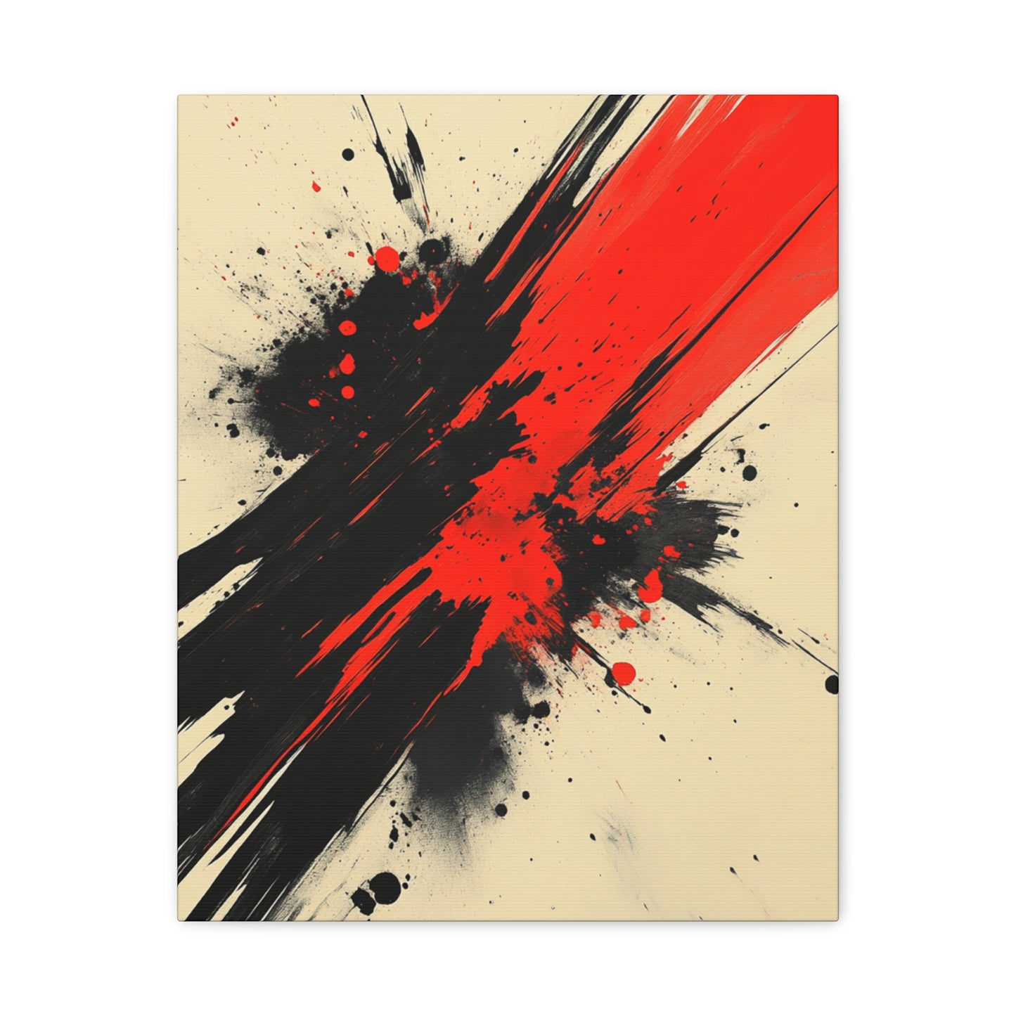 "Crimson Strike" - Premium Canvas Wall Art | Modern Abstract Gallery Print