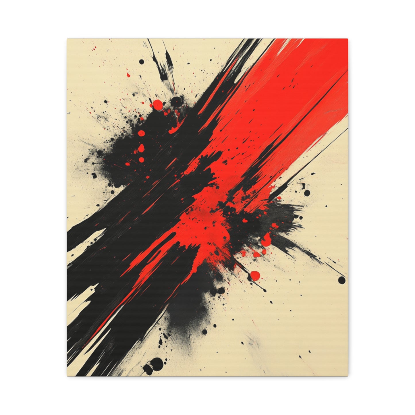 "Crimson Strike" - Premium Canvas Wall Art | Modern Abstract Gallery Print